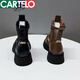 卡帝乐鳄鱼（CARTELO）2025新品英伦风真皮凉靴女网靴透气网面马丁夏季新品网纱镂空短靴 黑色 38