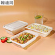 TanQi Corn Starch Lunch Box Biodegradable Disposable Lunch Box Packing Box Home Lunch Box Biodegradable Rectangular 750ml*20 Sets