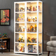 Figure display cabinet Lego acrylic display rack smoke cabinet glass counter cosmetics product ornaments display cabinet three sides transparent white - four layers 42 long (single door)