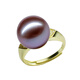 Fat Donglai's same 18k rose gold pearl ring Shunjing's new purple pearl is round and extremely strong Purple Pearl 10mm Love's Waiting Rose Gold Ring