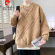 皮尔卡丹（pierre cardin）假两件春秋季新款男生初高中学生加厚毛衣大童青少年打底针织衫潮 9227黑色 3XL 约145-160斤可穿