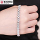 Mu Chen S925 solid silver plated 18K gold bracelet, beautiful full diamond moissanite diamond light luxury design bracelet D-E/extreme white 16cm