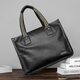 
COW briefcase men's head layer cowhide men's handbag large capacity genuine leather bag C-8621 elegant black 14 inches