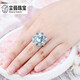Chenru 4.60 Carat Topaz Ring Women's Natural Colored Jewelry Gemstone 925 Silver Inlaid Jewelry No. 13