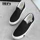 Pull-back canvas shoes, men's shoes, men's and women's shoes, white shoes, slip-on casual shoes, lazy shoes, navy blue 903, wide feet and fat feet, add one size to buy 40