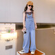 Girls denim overalls 2025 new children's fashionable autumn clothes Korean version of street big children's suspender pants overalls 160