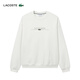 Lacoste French Crocodile Herren -Kleidung 24 Herbst neue Mode Einfache vielseitige, komfortable Baumwolle Runde Hals Sweatshirt SH3878 70 V /Beige White 2 /165