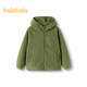 Balabala Children's Clothes Children's Jackets Boys Baby Polar Fleece Girls Autumn and Winter Clothes Fashionable Warm Tops Military Green 40629 130
