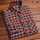 Hanrui Camisa para hombres de mediana edad y ancianos con mangas largas Camisa a cuadros delgados para ropa formal de negocios sin rayas de hierro Traje de papá Daddy 834-1 Red Grid M sugiere 90-105 Jin [Jin equivale a 0.5 kg]