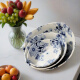 Mino-yaki Japanese tableware imported blue and white relief soup bowl hand-painted bowl sushi household rice bowl flower set series HT-18 deep plate [16.5CM*4.0CM]