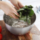 Meichu (Maxcook) 304 Edelstahlbecken Rundküchen Haushalt Deep Dicked Basin Set-Suppenbecken mit Skala, Anti-Schlupf-Silikonpolster, Waschbecken Single 21 cm
