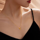 Lukfook Jewelry New Year's Gift Gold Necklace Interlocking Crushed Ice Ring Pure Gold Necklace Price Approximately 3.00g