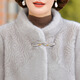 Nuo Ni's mother's winter warm tops imitation mink fur all-in-one coat for middle-aged and elderly women new Chinese style woolen coat tribute beige L recommended 115-130 Jin Jin equals 0.5 kg (high-end atmosphere)