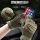 Hella's full-finger outdoor military fan tactical gloves for men are super fiber protective rock climbing cycling sports non-slip fitness training gloves Z187 sand color M