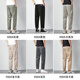 
JEEP SPIRIT casual pants for men loose straight 2025 spring and autumn new nine-point simple fashion trend versatile trousers 9904 black L (175)