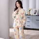 Mandelefin 2024 Neues Pyjamas für Frauen im Frühjahr und Herbst Pure Cotton Long Sleeve High-End-Gefühl können außerhalb des Frühlings dünne Heimkleidungsset Q6630 XL getragen werden [geeignet für 120-140jin [Jin gleich 0,5 kg]]]