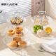 Caizhi (Caizhi) Livre de luxe léger Livrage salon Table Table Bac Candy Candy Childy Fruit Fruit Dessert Tray Bear Ouss à trois couches CZ6996