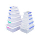Boîte en plastique Freshkeing Boîte à scellée transparente rectangulaire avec couvercle Grande boîte de rangement commercial Stocke