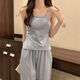 
Catman four-season pajamas for women pure cotton 2025 new pure and sweet style with chest pad simple blue three-piece set 831 mist blue chest pad removable XL Recommended 110-125Jin [Jin equals 0.5 kg]