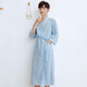
Couple style pair of bathrobes for women long spring and autumn thin men's large size hotel nightgown pajamas water-absorbing yukata summer waffle light blue men's style [201-3#] long sleeves XL 125-150Jin [Jin equals 0.5 kg]