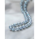 Xuan Song Musi Natural Akoya Seawater Baroque Pearl Necklace Irregular Silver Blue True Multi-linen Necklace Clavicle Chain 40cm