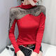 
Suiyu Yiwu base shirt for women, you can wear a half-high neck base shirt for women in autumn and winter 2024 new heavy industry diamond-inlaid T-shirt black 3899# plus velvet [plug-up velvet mesh fabric XL recommended 110-120Jin [Jin equals 0.5 kg]