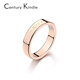 CENTURY& KINDLE baby's breath couple rings, a pair of rings with engraving, niche design, simple, fashionable and trendy birthday gift for girlfriend (rose gold), plain circle + baby's breath, a pair, please note the color and ring number