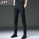 JEEP SPIRIT男士高档牛仔裤春秋款2025新款潮流弹力修身小脚裤休闲款青年长裤 【品质好货】HO653黑色 30 (腰围2尺3)