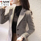 
Woodpecker (TUCANO) houndstooth plaid wool small suit jacket for women mid-length 2023 Spring and Autumn British style wool casual suit top 675# black and white houndstooth [with lilac] 3XL [Suggested 138-150Jin [Jin equals 0.5 kg]]