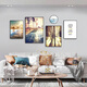 
Mohu (mohu) living room decoration painting sofa background wall mural modern simple landscape landscape painting TV wall high-end new style hanging painting Travel diary 15939 (including wall clock) Art crystal porcelain combination-black frame