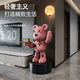 Jizhao floor-standing ornaments, violent bear TV cabinet, sofa decorations for the living room, as a moving gift for a friend's opening and housewarming, large speaker + piggy bank, cherry blossom powder, total height 133CM