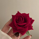 Beautiful atmosphere French retro simulated rose hair clip edge clip fairy temperament niche design high-end small clip red rose brooch hair clip