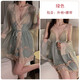 Sexy Unterwäsche rein sinnliche Mesh Pyjamas plus Brustpolster, die Nachthemd und Robe Frauen für Heimkleidung Anzug Rollenspiel P3886 Green (Shorts) l