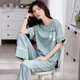 
Modal pajamas for women in 2025 new summer cotton short-sleeved trousers home clothes thin large size women's home clothes set 7374 L [recommended 100-125 Jin [Jin equals 0.5 kg]]