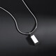 QMXD silver brick necklace men's trendy versatile high-end men's pendant domineering simple fashion student necklace clothing pendant