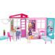 【7成新】芭比(Barbie)儿童玩具女孩礼物过家家玩具小公主洋娃娃城堡别墅换装娃娃房子-芭比娃娃之闪亮度假屋FXG55