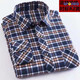 Hanrui Camisa para hombres de mediana edad y ancianos con mangas largas Camisa a cuadros delgados para ropa formal de negocios sin rayas de hierro Traje de papá Daddy 834-1 Red Grid M sugiere 90-105 Jin [Jin equivale a 0.5 kg]