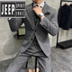 JEEP SPIRIT suit men's wool suit three-piece formal autumn and winter thickened groom's wedding dress XF2088-1 gray (suit + trousers) M