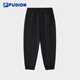 Fila Fusion Fila Fashion Brand Knited Pants 2025 Summer New Fashion New Fashion Flowing Pantalones casuales [Hombres] Negro - Bk L