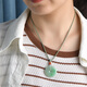 Guake 618 Carnival Jade Peace Buckle Pendant Men and Women Ice Bottom Yang Green Jade Pendant Jade Jade Pendant Model Three About 29*5mm H1396z