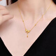 Fat Donglai's same style as the fugitive princess K gold pendant gold-plated silver bow gold necklace female love pendant clavicle bow pendant necklace
