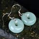 Keyu can ask for guaranteed price 11.11 jade earrings, light green peace buckle earrings, silver inlaid jade earrings, style one X276