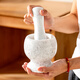 Onlycook natural marble garlic pounder household old-fashioned stone mortar pounder grinder manual garlic pressing and garlic paste-white