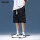 
Foss Phil shorts men's summer workwear trendy brand casual ice silk mid-trousers loose sports five-point pants 9906 black 2XL