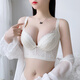 Modal adjustable underwear for women with small breasts, push-up bra to hold secondary breasts, support to prevent sagging, five-breasted bra, off-white bra + underwear 70A, thin at the top and thick at the bottom 2.5cm