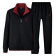 Playboy Sports-Anzug Herren-Herren-Set Frühling und Herbst neuer Dad-Anzug großer Größe mittleren und älteren Gelegenheits-Running-Sportanzugs 3937 Black [Frühlings- und Herbst-Drei-teiliger Set] 3xl [Vorgeschlagen 161-180jin [Jin entspricht etwa 0,5 kg]]