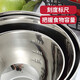 Meichu (Maxcook) 304 Edelstahlbecken Rundküchen Haushalt Deep Dicked Basin Set-Suppenbecken mit Skala, Anti-Schlupf-Silikonpolster, Waschbecken Single 21 cm