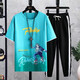 
GEGUSEN (GEGUSEN) teenager short-sleeved T-shirt boy 12-15 years old junior and senior high school students pure cotton clothes big children handsome sports suit trend TZ683 light coffee (short sleeves + long trousers) L (98-110Jin [Jin equals about 0.5 kg])