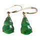 QUAMER spring is gloomy, national style green earrings, green ice penetrating chalcedony gourd earrings, 925 silver