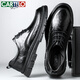 
CARTELO British men's leather shoes breathable wear-resistant classic business formal shoes round toe soft cowhide shoes men 9892 black 40